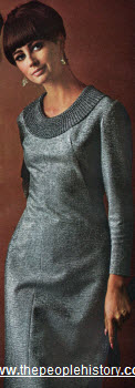1966 Glittery Knit Sheath Dress