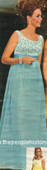 1968 Floor Length Empire Dress