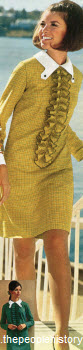 1969 Ruffle Trim Shift Dress
