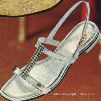 Mock Jeweled T-Strap Sandal 1970