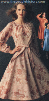 Full Skirt Printed Dress 1978