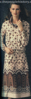 Two Piece Print Dress 1978