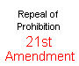 21st Amendment To The Constitution Repeal of Prohibition *** Section 1. The eighteenth article of amendment to the Constitution of the United States is hereby repealed. Section 2. The transportation or importation into any State, Territory, or possession of the United States for delivery or use therein of intoxicating liquors, in violation of the laws thereof, is hereby prohibited. Section 3. The article shall be inoperative unless it shall have been ratified as an amendment to the Constitution by conventions in the several States, as provided in the Constitution, within seven years from the date of the submission hereof to the States by the Congress. *** 
