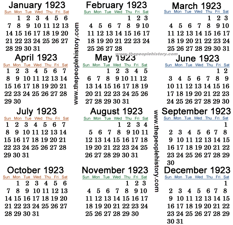 1923 Calendar
