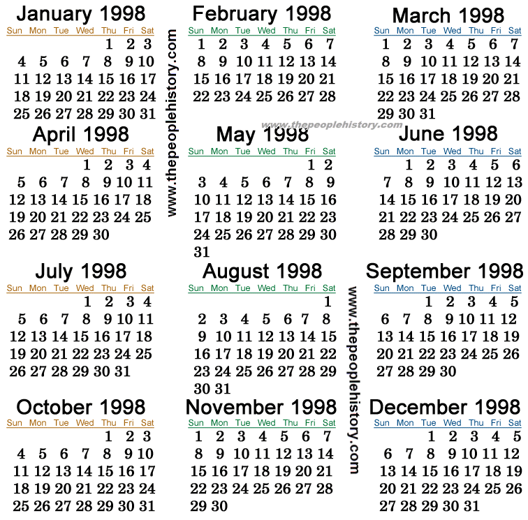 1998 Calendar