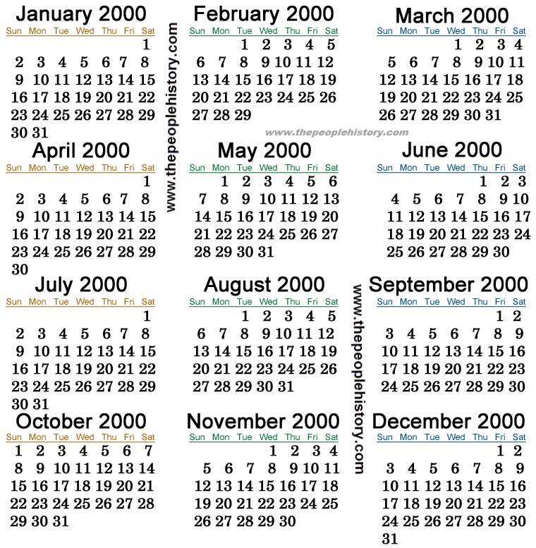 2000 Calendar