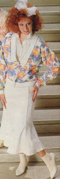 1985 Rose Pattern Sweater and Skirt