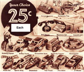 25 cents Toys Range From 1934