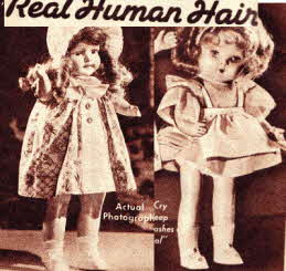 Dolls using real human hair 