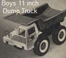 Boys 11 inch Dump Truck sold in 1971 From the 1970s